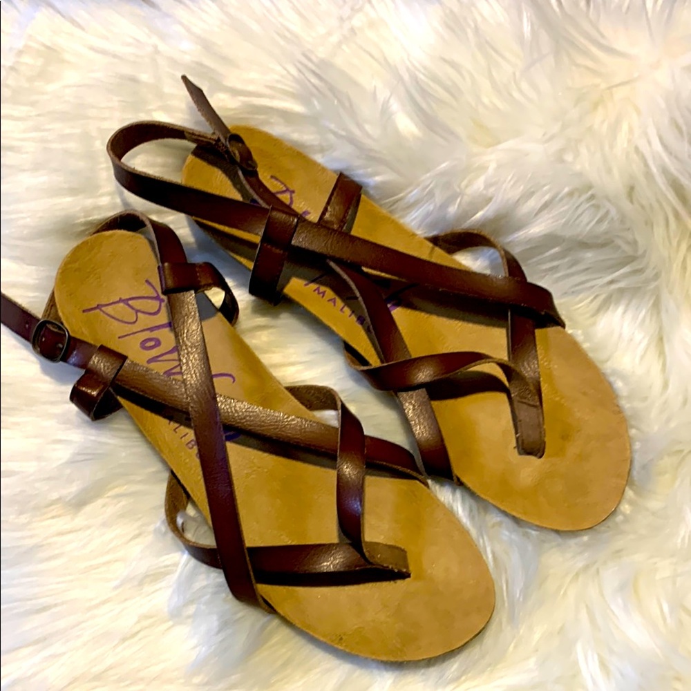 Blowfish Malibu Sandal size 10 leather braided detail
